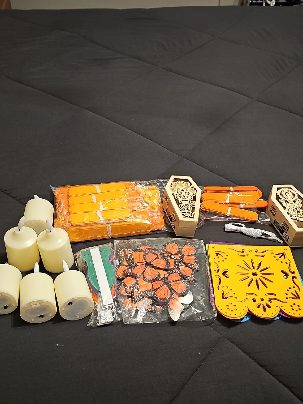 Craft & Decor Bundle 🦋 LED Candles, Butterfly Decor, Papel Picado, Wood Boxes